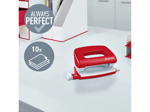 Perforator Leitz NeXXt WOW mini 10 vel rood