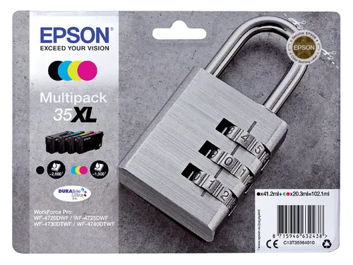 Epson 35XL T3596 Inktcartridge Zwart + 3 Kleuren HC