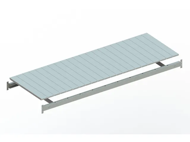 legbord van plaatstaal,v. breedvakstelling,BxD 2200x800mm,vakl. 600kg