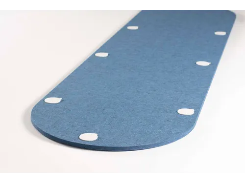 Akoestische PET-vilt ovale stroken blauw 30x120cm 6 stuks