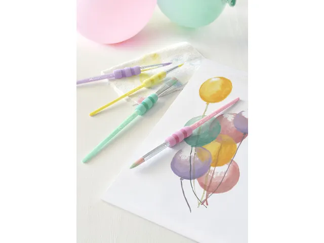 Set 4 pinceaux Faber Castell Soft Touch couleurs Pastel