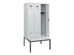 locker met bank,HxBxD 1950x900x815mm,3vak,vak B 300mm,cilinderslot