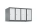 opzetkast,v. locker,4vak.,vak B 250mm,HxBxD 500x1000x500mm,vleugeldeur