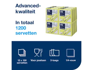 Tork 477611 Soft Dinnerservet Advanced Champagne 39x39cm 1/8 vouw - 6