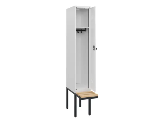 locker met bank,HxBxD 1950x300x815mm,1vak,vak B 300mm,draaigrendel