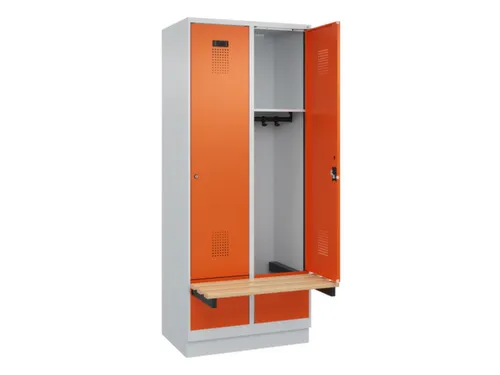 locker met bank,HxBxD 1950x800x815mm,2vak,vak B 400mm,cilinderslot