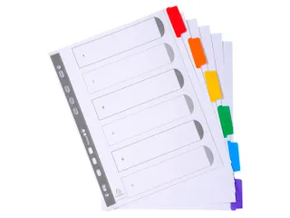 Tabblad Karton 160 Gram A4 + index 6 tabs wit - 3
