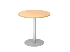vergadertafel,HxØ 745x800mm,rond,schotelvoet zilverkleurig,ronde buis