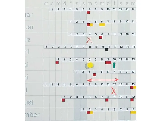 Cijferstrips Jaarplanner, set van 12 stuks