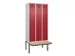 locker met bank,voor scheiding van kleding,HxBxD 2120x900x815mm,3vak