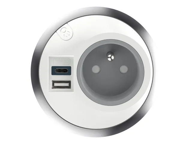 Desktop stekkerdoos Power PixelTUF 1x Penaarde +USB A/C 25W Wit