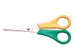Ciseaux Inox 14cm Gaucher Jaune/Vert Bouts ronds