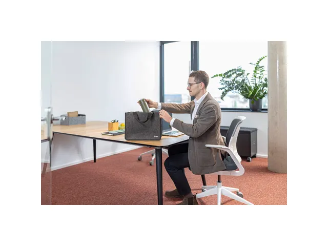 Bureau Tas Hybride werken Basic M donkergrijs 360x280x150mm