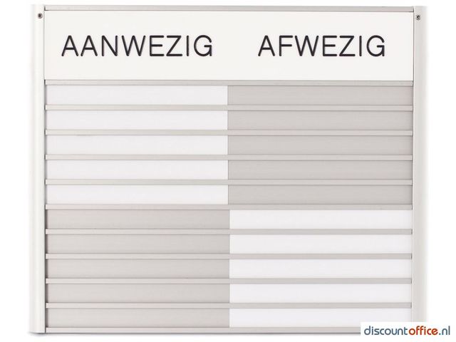 Nauwkeurig zwaan oppakken In-uit Bord 10 Namen Aluminium Aan/afwezigheidbord Wit |  AanAfwezigheidsbord.nl