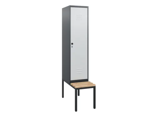 locker met bank,HxBxD 1950x400x815mm,1vak,vak B 400mm,draaigrendel