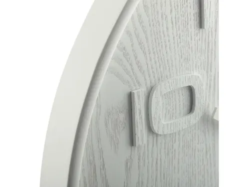 Wandklok Nextime dia. 53 x 3 cm, hout, wit, 'Wood Wood Big'