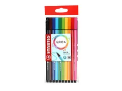 Viltstift STABILO Pen 68/10 Qrea Medium 10 stuks assorti