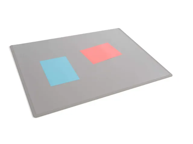 Sous-main 650x500 mm avec rabat transparent PP gris
