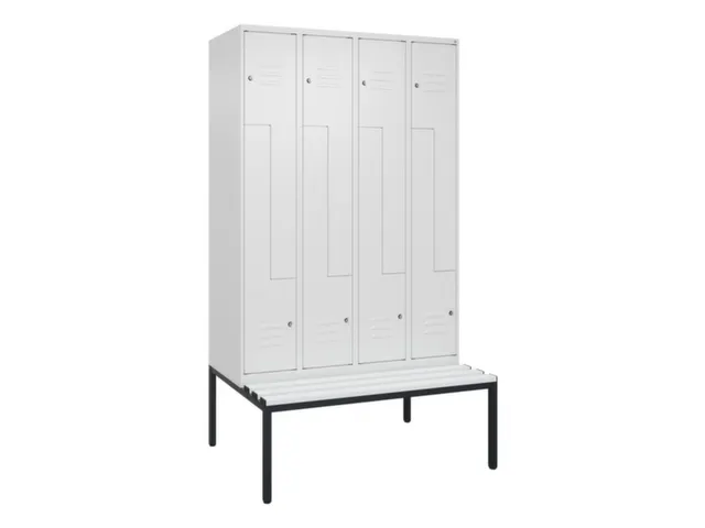 Z-garderobekast,HxBxD 2120x1200x815mm,8vak,vak B 300mm,cil.-slot