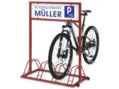 fietsstandaard,m. reclamevlak,L 1000mm,4instelplaatsen