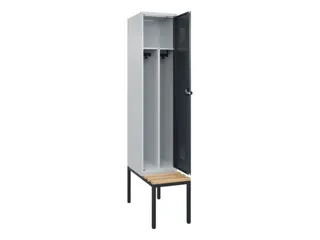 locker met bank,voor scheiding van kleding,HxBxD 2120x400x815mm,1vak - 1