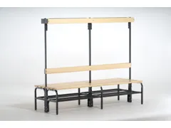 banc double HxLxP 1670x2000x725mm barrettes en bois RAL7016