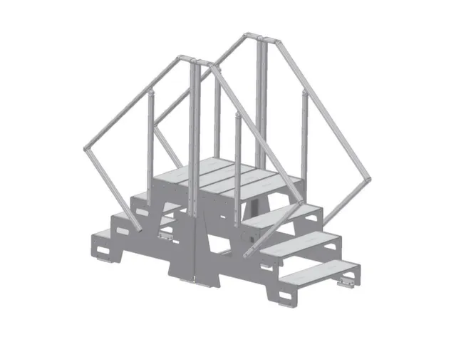 bordestrap,verrijdbaar,bordes H 0,6m,3treden,aluminium