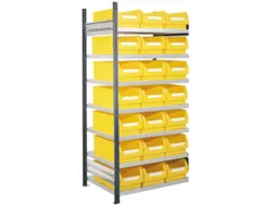 Bakkensteling 2000x1000x600mm 21bakken PE geel vakl. 125kg eenzijdig