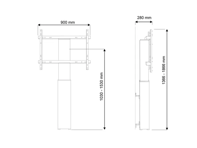 Neomounts Elektrisch Verstelbare Vloerstandaard Zwart