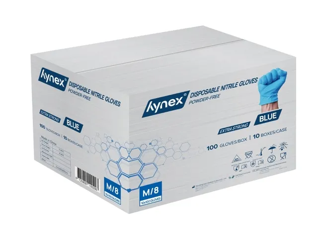 Handschoen Hynex nitril M blauw extra sterk 5gr 100 stuks