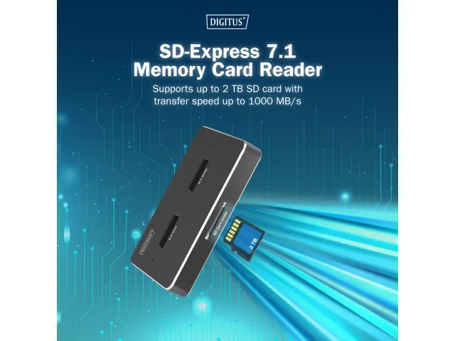 DIGITUS M.2 NVMe + M.2 SATA SSD docking station met SD Express kaartle