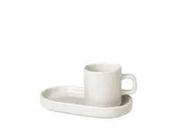 Set Espressokopjes 2Kopjes 2Planken Keramiek Lichtbeige 50Ml Per Kopje