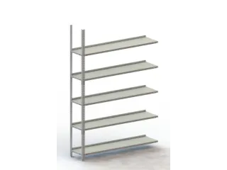 Schroefstelling Aanbouwveld Ral7035 1850x1252x304mm 5legborden 75kg - 1