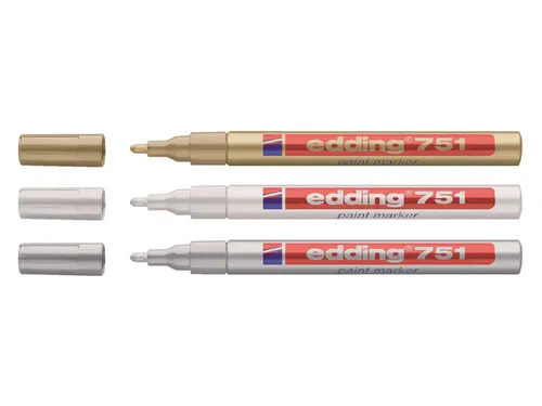 Viltstift edding 751 lakmarker rond goud 1-2mm