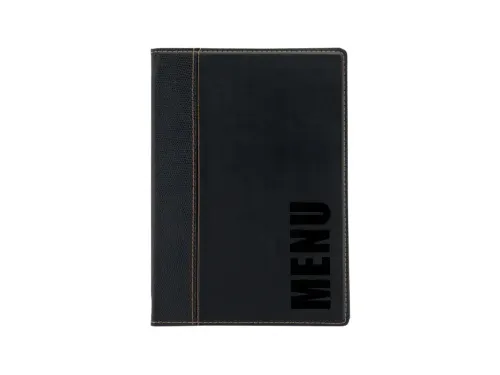 Menukaart Securit Trendy A5 2 tas zwart lederlook
