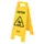 Waarschuwingsbord Caution meertalig 67x28x4cm geel