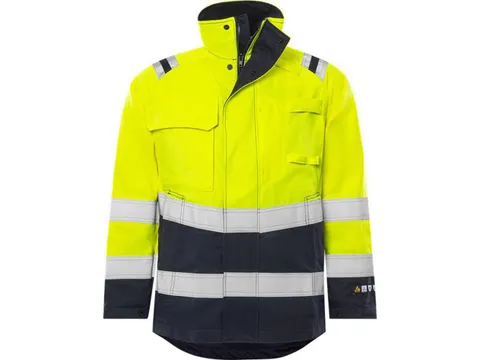 Fristads 119922 jas, fluo geel/marineblauw, maat L, per stuk