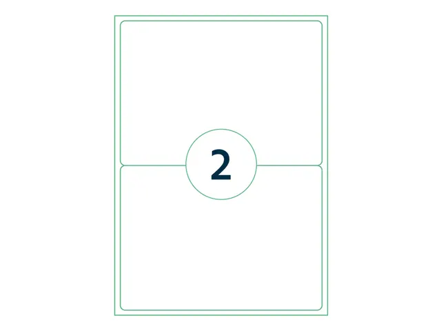 Etiketten Zelfklevend Wit 2 op A4 199.1x143.5mm 1000 Vel