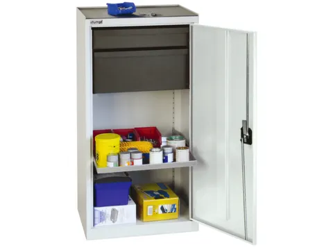 Gereedschapskast Hxbxd 1000x500x500mm 1legbord 2laden Ral7035