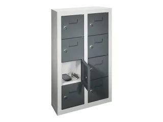 lockerkast,HxBxD 815x460x200mm,2x4vakken,RAL7035,front RAL7016 - 2
