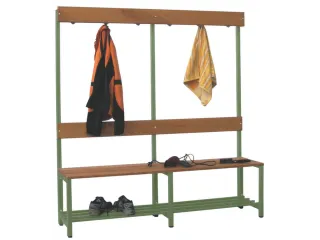 Omkleedbank LxB 1500x400mm Houten Latten Schoenenrek Haken Ral6011 - 2