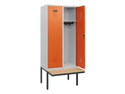 locker met bank,HxBxD 1950x800x815mm,2vak,vak B 400mm,cilinderslot