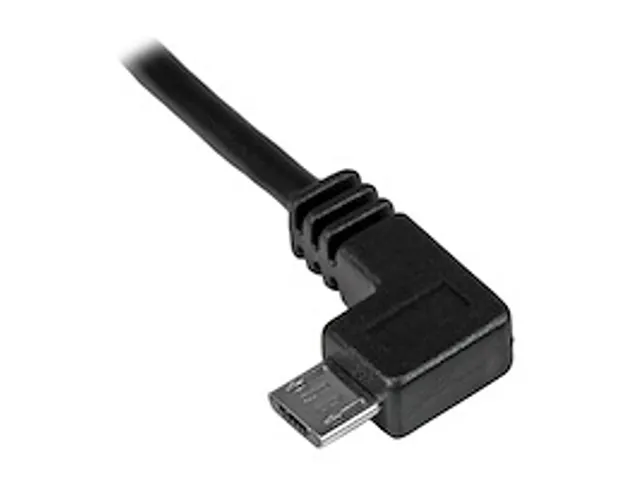2m Micro-USB oplaad en sync kabel M/M haaks naar links