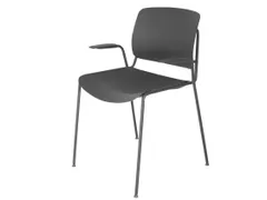 Conferentiestoel serie 037 4-poots staal polypropyleen Zwart