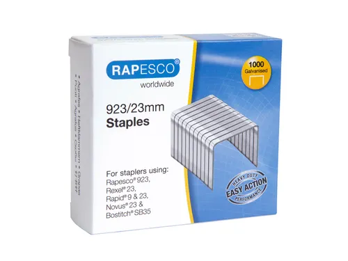 Nieten Rapesco Heavy Duty 923 23mm 1000 stuks zilver
