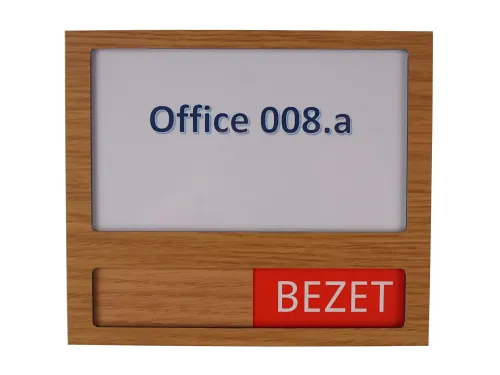 Premium Deurbord Houtlook met schuif Vrij Bezet Groen Rood 150x130mm