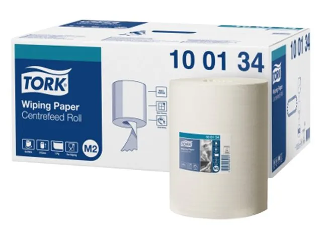 Poetspapier Tork M2 1 laags 6 rollen wit 100134