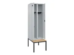 locker met bank,voor scheiding van kleding,HxBxD 2120x600x815mm,2vak