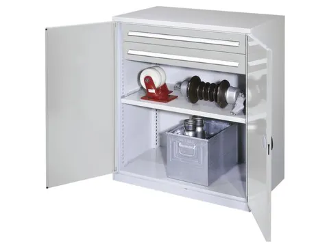 Materiaalkast Dubbelwandige Deur 1100x1000x600mm 1legbord 2laden