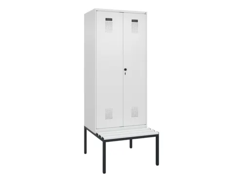 locker met bank,voor scheiding van kleding,HxBxD 2120x800x815mm,2vak